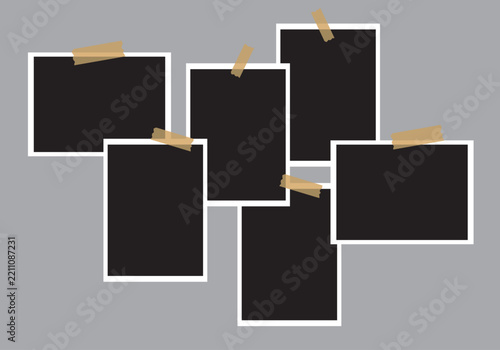 6 photo collage template. vector illustration