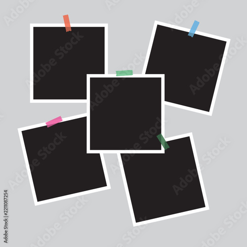 5 photo collage template. vector illustration
