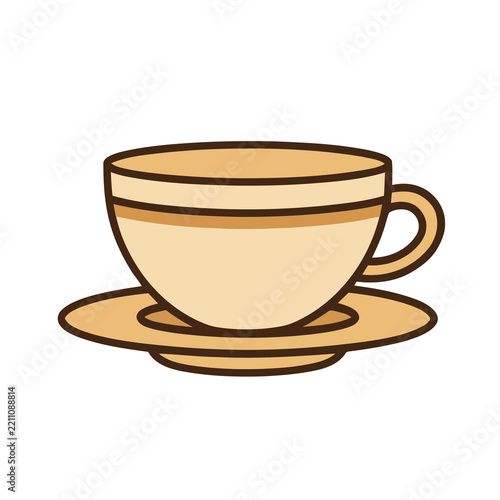 Simple illustration of a coffee cup and saucer
