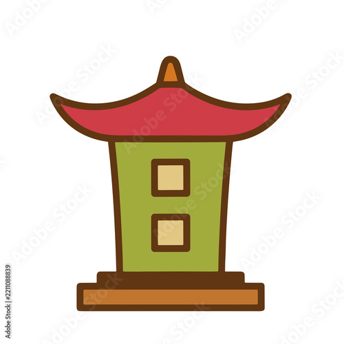 Stylized Asian Pagoda Building Icon