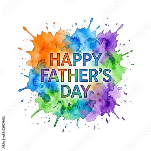 Father'S Day Watercolor Splash Text Transparent Background