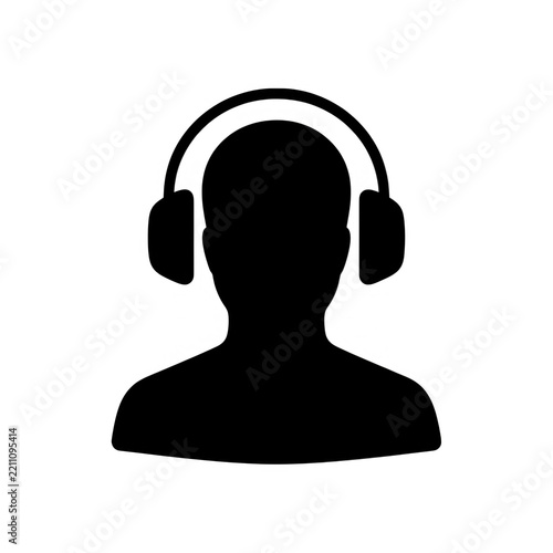 Headphone Icon Isolated Transparent Background