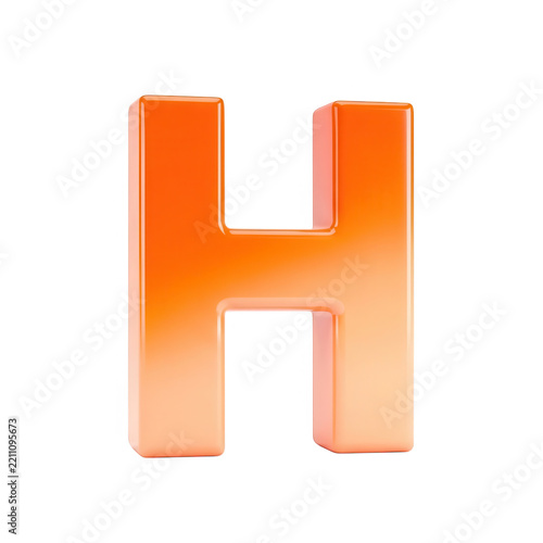 Orange 3d Letter H Transparent Background