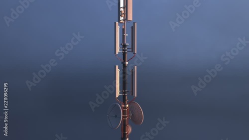 3d Animation of a communication tower