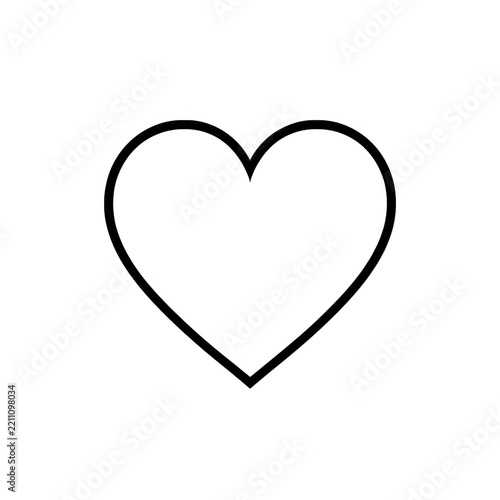 White Outline Heart Design Element Transparent Background
