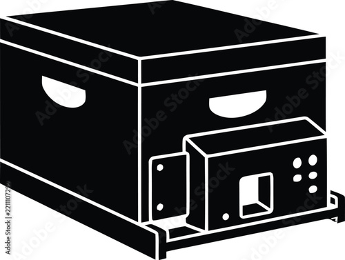Black and White Beehive Icon Symbol Design