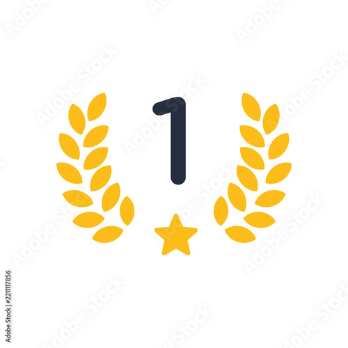 Golden Laurel Wreath Victory Champion Award Icon