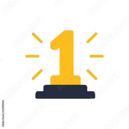 Golden Number One First Place Winner Victory Icon