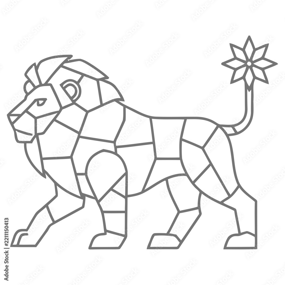 Fototapeta premium Geometric Lion Illustration