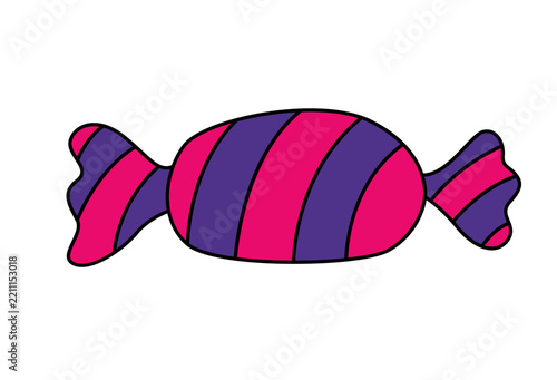 Purple pink candy. Halloween cartoon on a white background. Elements for halloween design. Vector illustration.