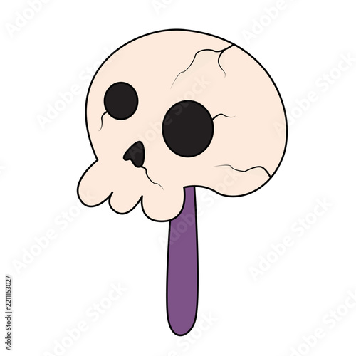 Skull candy. Halloween cartoon on a white background. Elements for halloween design. Vector illustration.