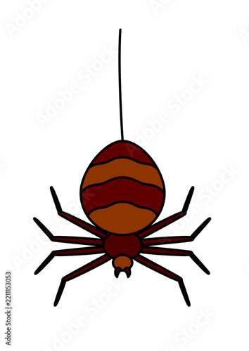 Spider cartoon on a white background. Elements for halloween design. Vector illustration.