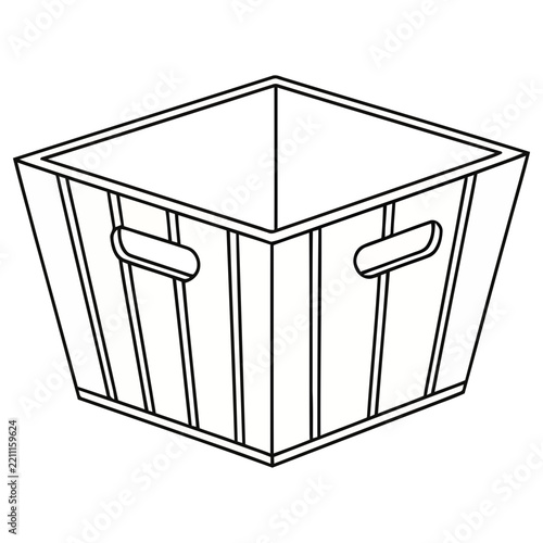Outline of a wooden crate with handles