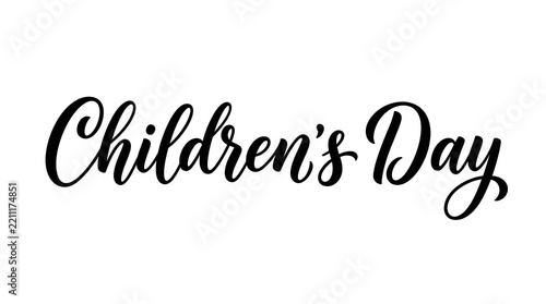 children's day elegant black brush calligraphy artwork celebrating children childhood education school life and joyful learning