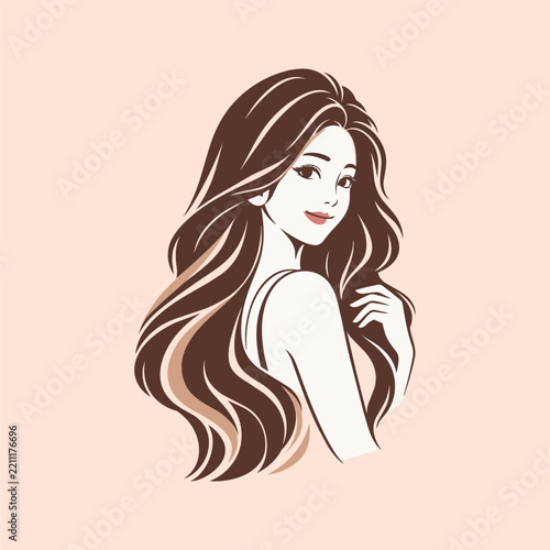 women hair beauty vector illustration
