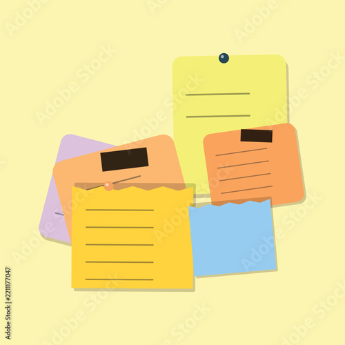 Colorful file folders with office icons