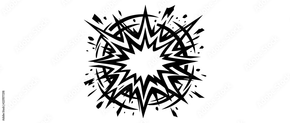 Obraz premium Abstract Explosion Burst Graphic Element Isolated
