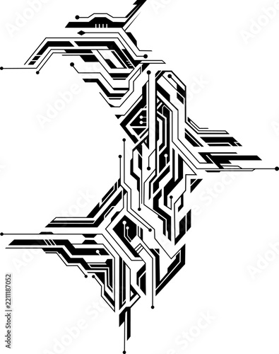 Electronic circuit board as a tattoo design