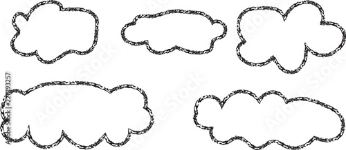 Hand Drawn Cloud Doodle Set – Sketch Cartoon Cloud Shapes Vector Collection