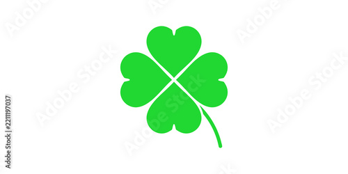 Green four leaf clover vector graphic representing good luck and fortune.