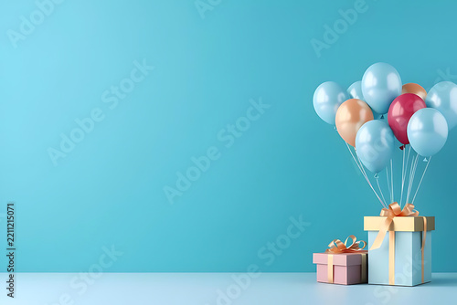 gift box with balloons