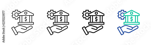 Banking Service Icon Collection Different Style Outline