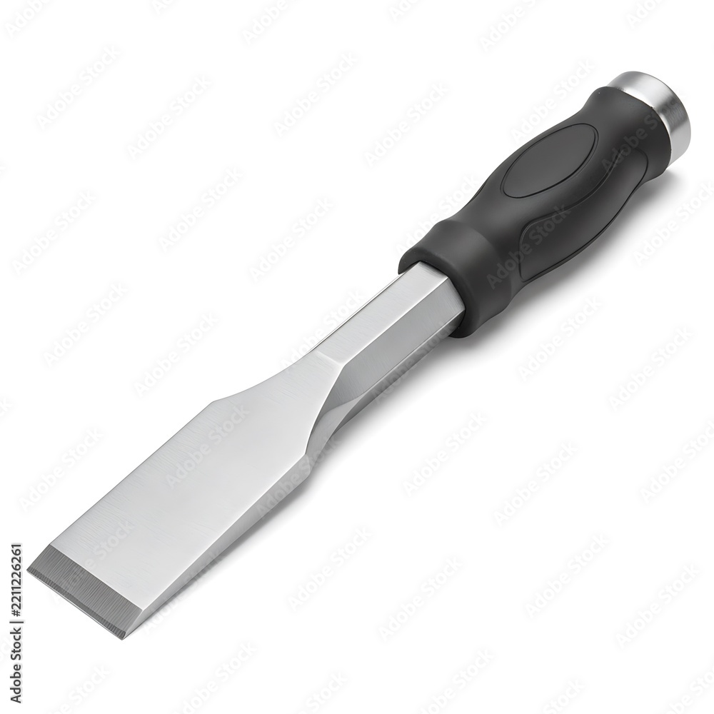 Fototapeta premium Chisel used for woodworking on a workbench in a workshop