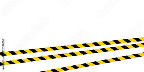 Black and Yellow Hazard Warning Stripes Background with Diagonal Safety Tape