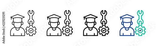 Vocational Icon Collection Different Style Outline