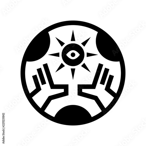 Vintage retro sun logo badge