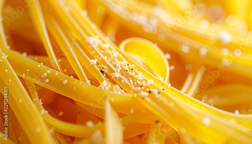 Fresh Culinary Background Featuring Macaroni, Spaghetti, and Essential Pasta Ingredients
