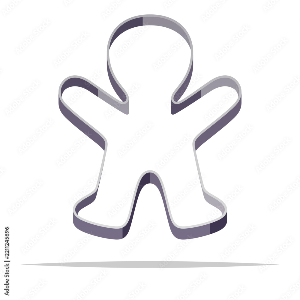 Fototapeta premium Gingerbread cookie cutter shape vector isolated illustration