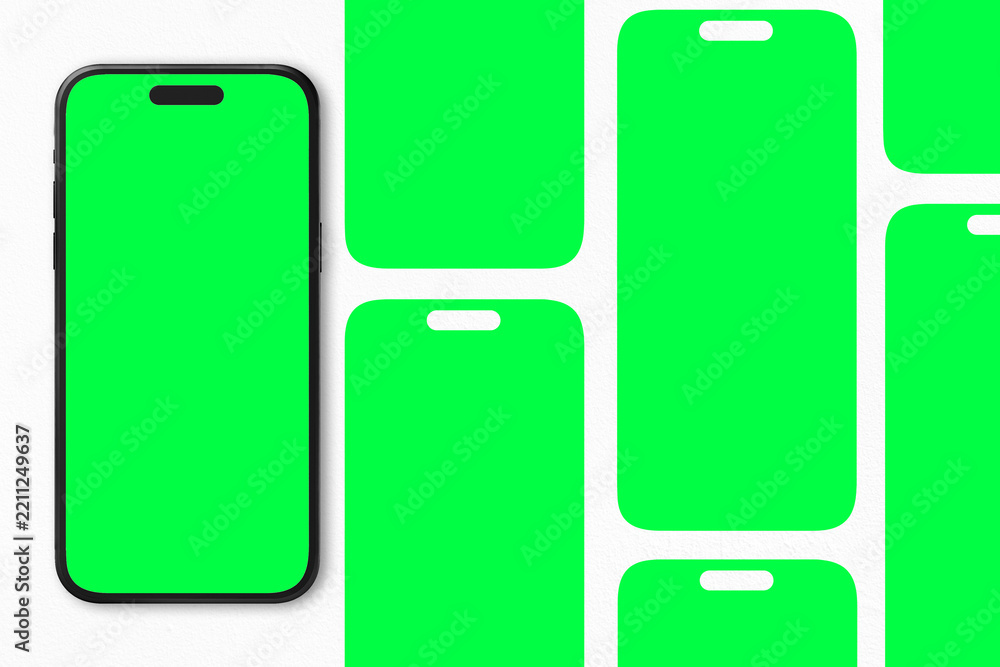 Obraz premium Vibrant blank smartphone screen photo, suitable as mockup
