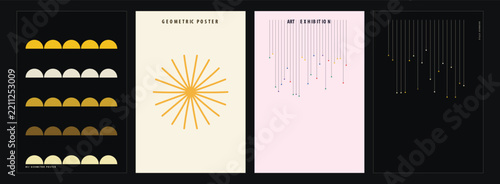 Minimalist geometric poster design collection featuring abstract line art and modern shapes for contemporary wall decor and artistic interior aesthetic