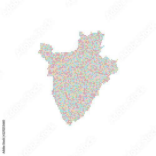 colorful burundi map dotted vector illustration silhouette national geography shape