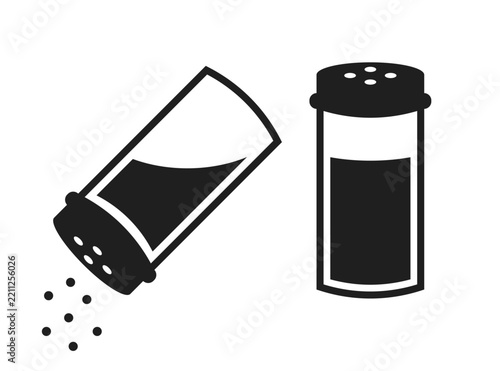 Salt and peppper shaker vector icon