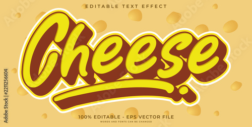 Cheese editable vector text effect
