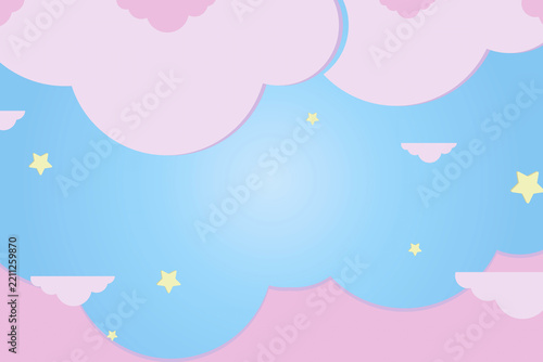 Abstract kawaii Sky Pastel background.
