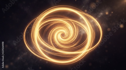 Golden luminous circular halo orange color