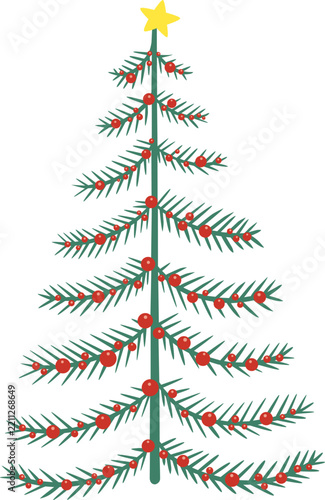Christmas tree symbol illustration for Christmas holiday and new year event.