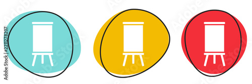 Button Banner Set mit 3 bunten Buttons: Tafel oder Präsentation