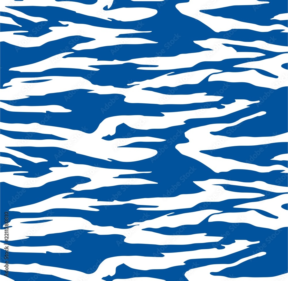Obraz premium Blue and white abstract camouflage texture with bold irregular shapes