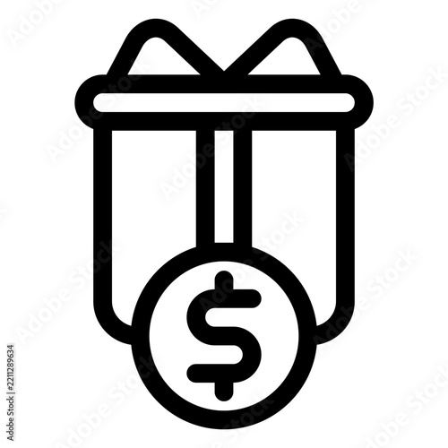Salary Bonus Reward Gift Allowance Line Icon