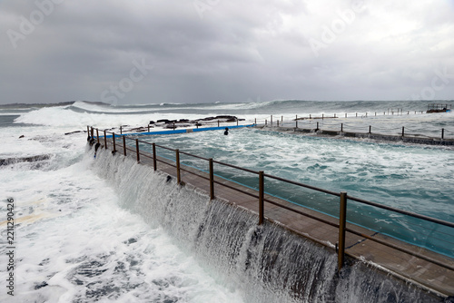 Sea storm on a  Rock Pool - -Sydney  Dee Why - Australia