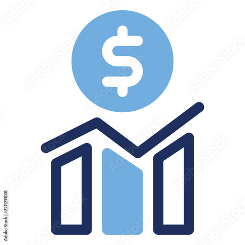 Dollar Coin Growth Chart Income Duo Tone Icon