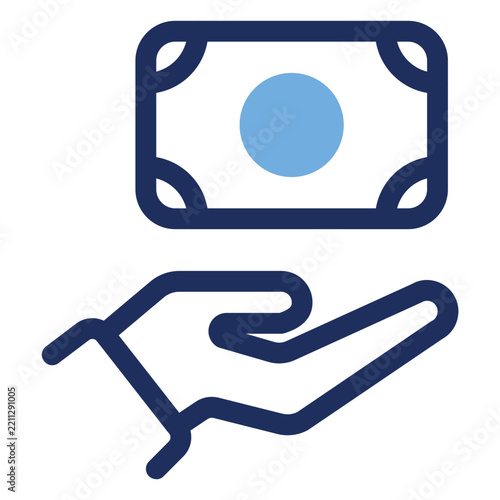 Hand Holding Money Salary Payment Duo Tone Icon