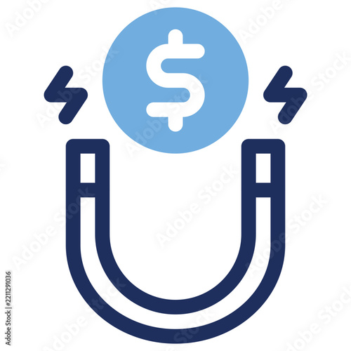Money Magnet Salary Attraction Investment Duo Tone Icon
