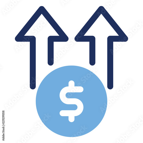Salary Increase Income Growth Rate Duo Tone Icon