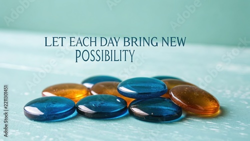 Vibrant Cobalt and Amber Glass Discs Scattered on a Textured Aqua Surface