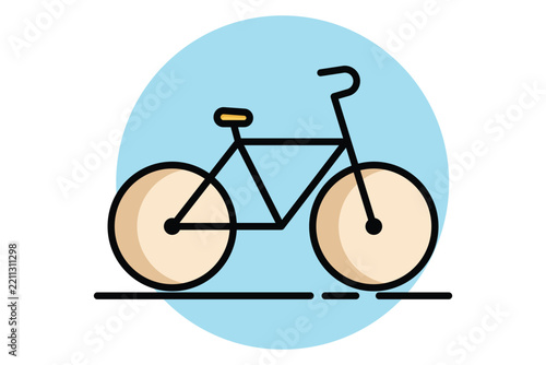 Bicycle icon. colored icon style. icon related to sport and outdoor activities. transport elements vector illustration